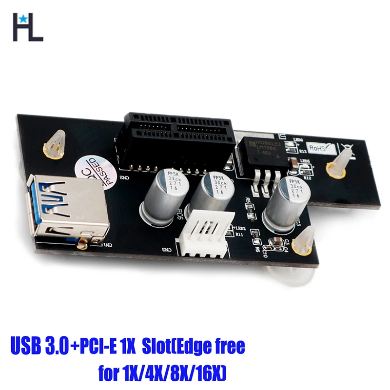 Плата расширения USB3.0 PCI Express 1X на Райзер расширитель карты с SATA 4-контактный кабель