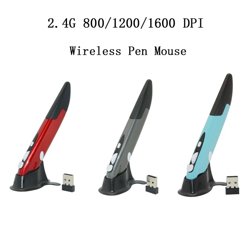 Мини Беспроводная оптическая Ручка мышь 2 4G 1600 DPI 4 кнопки карандаш USB эргономичные