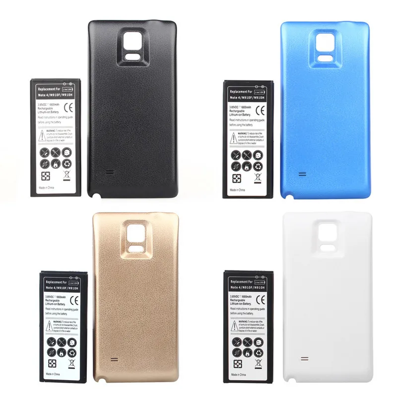 Расширенный аккумулятор 6800 мАч + задняя крышка чехол для Samsung Note IV Note4 N9100 N910F N910H