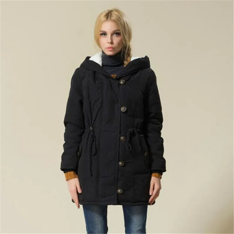 Женские зимние куртки большого размера с хлопковой подкладкой женская версия