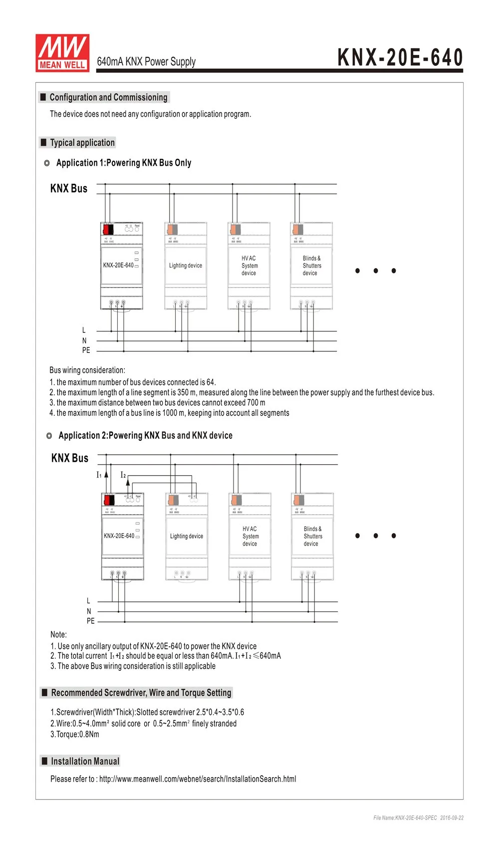 MEAN WELL KNX-20E-640 640mA 30Vdc 20 Вт meanwell KNX источник питания KNX-20E со встроенным дросселем