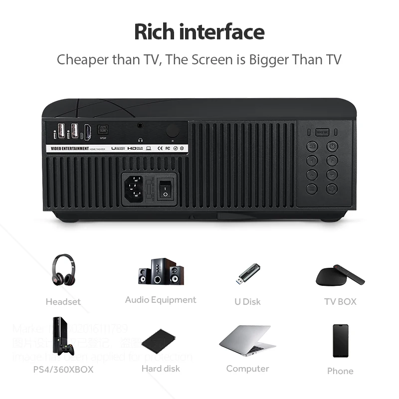 AUN светодиодный проектор F20 (опционально Android Suppor 4 K AC3) 4000 люмен 1280*800 разрешение HIFI