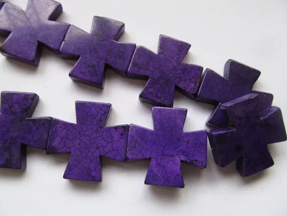 

high quality 2strands 15-40mm Lapis Blue Turquoise stone Cross Mixed turquoise jewelry beads