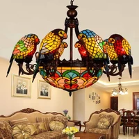 colorful glass parrot pendant chandelier creative luxury bar club living room lobby bedroom lamp