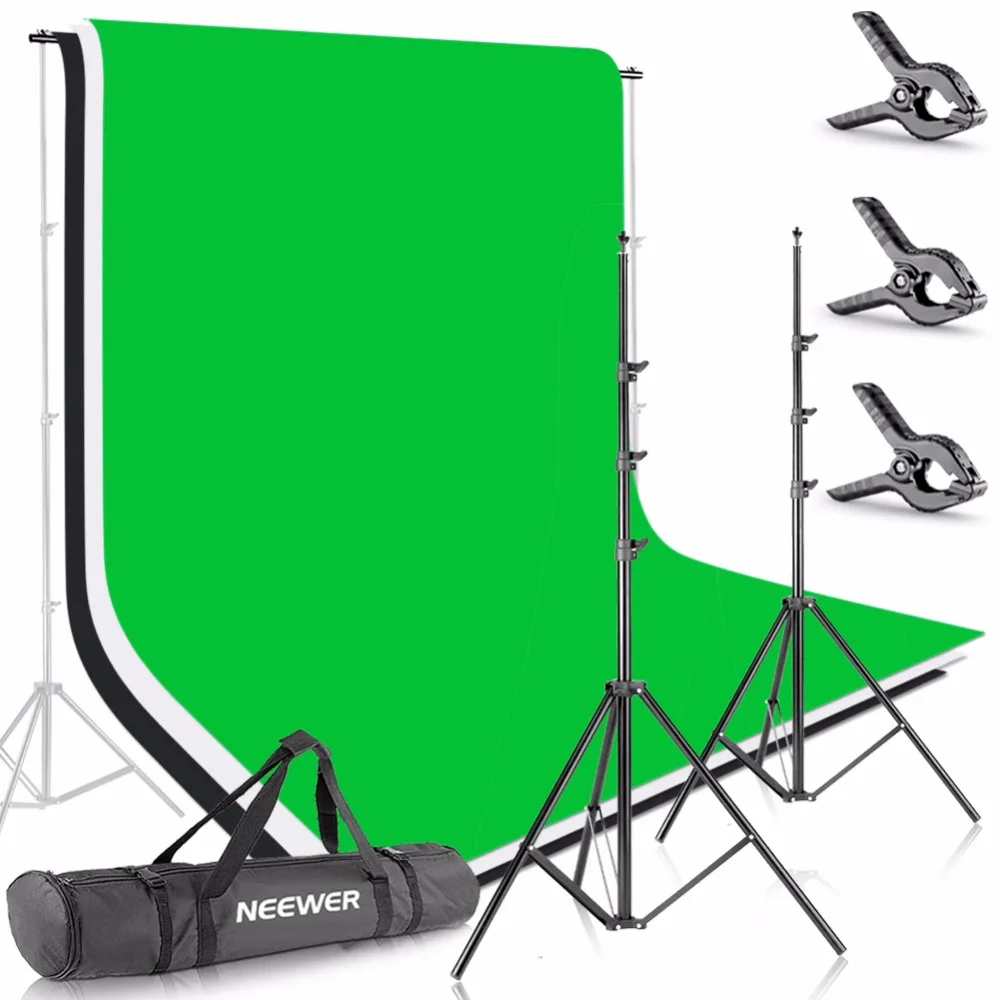 Система поддержки фона Neewer 2 6 м X 3 w/1 8 (белый черный зеленый) для портретной