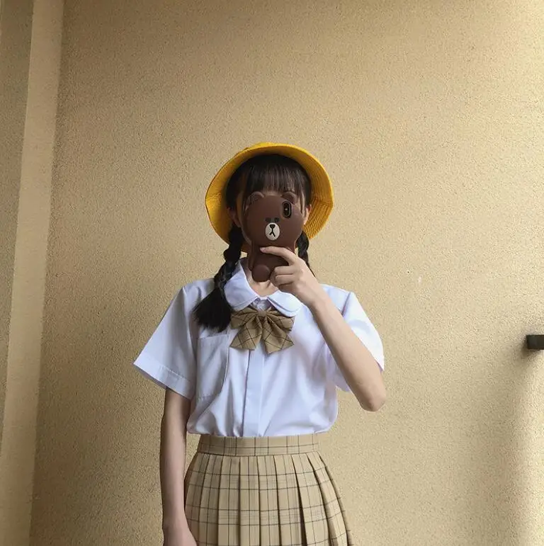 Высокая wast Синяя Клетчатая плиссированная юбка для женщин Kawaii Harajuku Японская Униформа Высокая талия для школьниц милые юбки шикарный стиль JKG1019