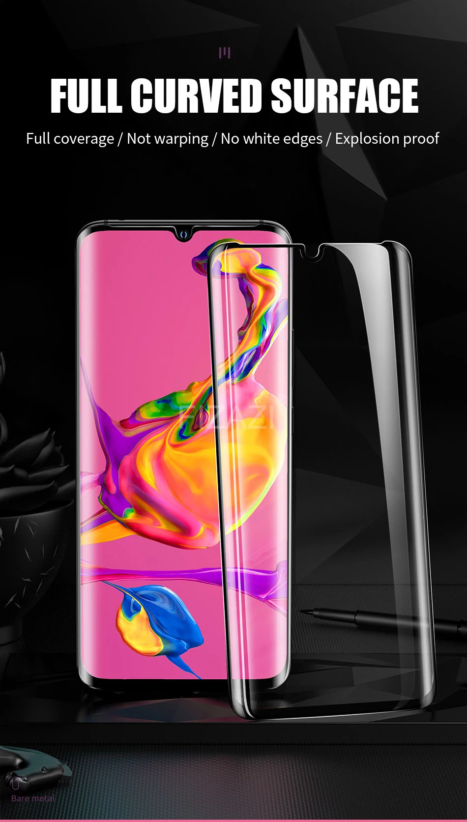 20D изогнутое закаленное стекло для huawei P30 Pro Защита экрана для huawei P20 Lite mate 20 mate 10 полное покрытие краев закаленное стекло