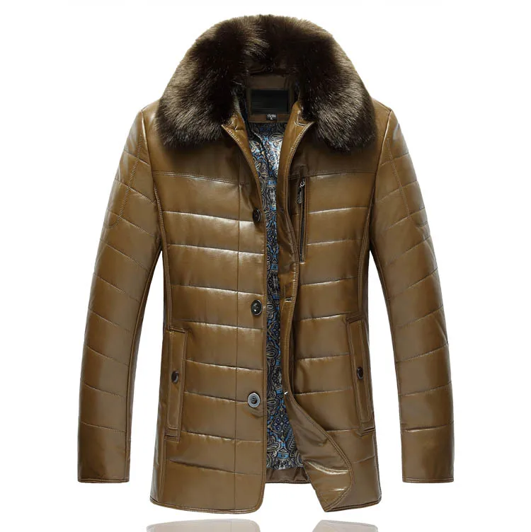 LONMMY 6XL 7XL 8XL длинный кожаный Тренч, мужские куртки, повседневная кожаная куртка из искусственной замши с меховым воротником, Мужская ветровка зима - Цвет: yellow