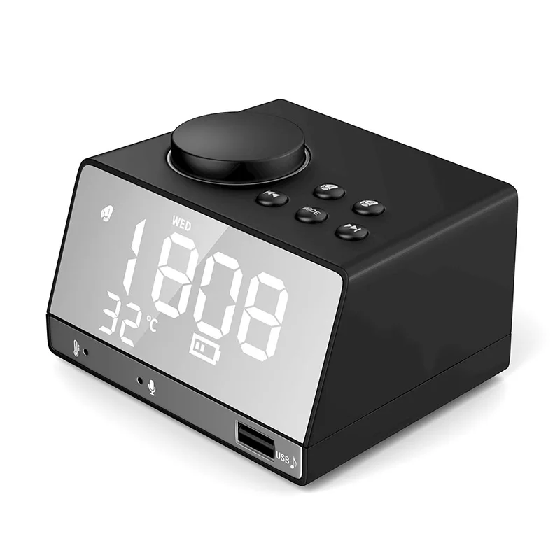 Bluetooth динамик с fm радио цифровой будильник 4 2 дюймовый bluetooth s крытый термометр