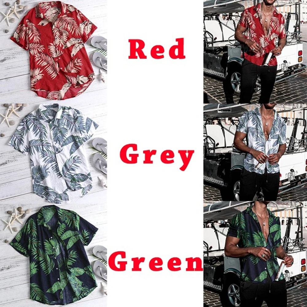 Гавайская рубашка мужская мужской Повседневное camisa masculina печатных Пляжные рубашки с коротким «Aloha» с цветочным принтом женская одежда размера плюс S-5XL