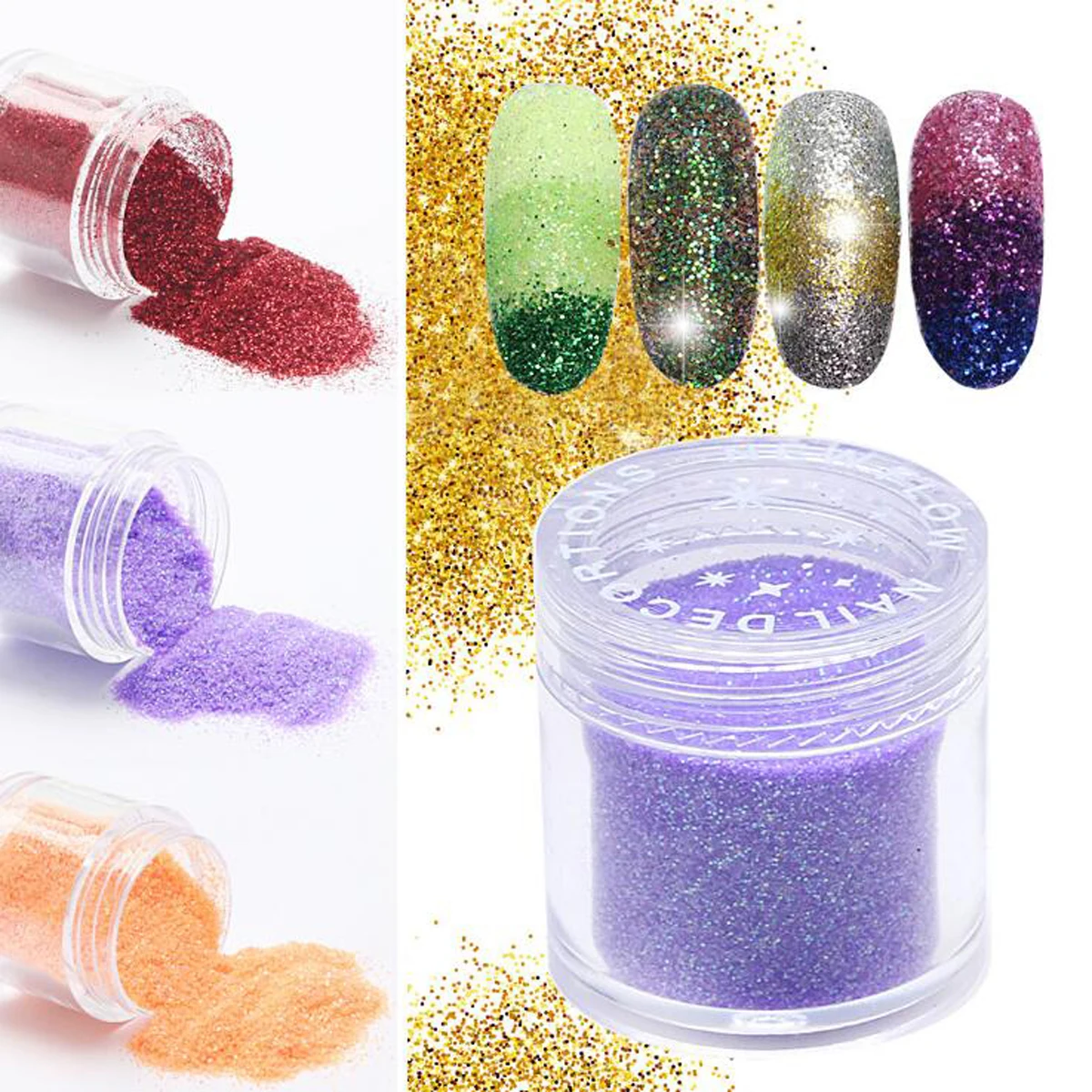 1 коробка блестящая пудра для ногтей лазерный Блестящий Маникюр своими руками