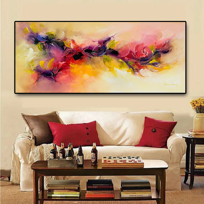 

Watercolor Abstract Flower Scenery Oil Painting Posters and Prints on Canvas Scandinavian Cuadros Wall Picture for Living Room