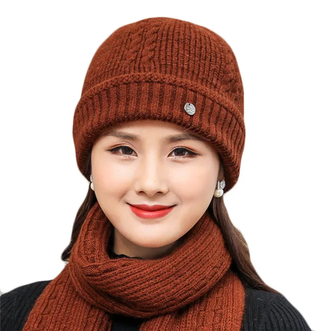 jiaotang hat scarf Новая зимняя женская шапка из кроличьего меха, шарф, набор для леди, теплая шерсть, вязанные плюшевые наборы шарф шапка, вязаная крючком шапка, шапки для мам, шарф, шаль, подарки - Цвет: jiaotang hat scarf