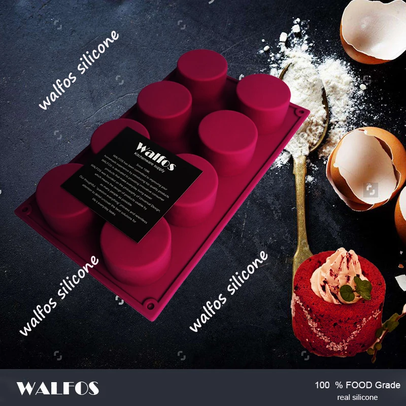 WALFOS 3D Ручная работа круглая форма силиконовая для торта 3 кекса желе-пудинг