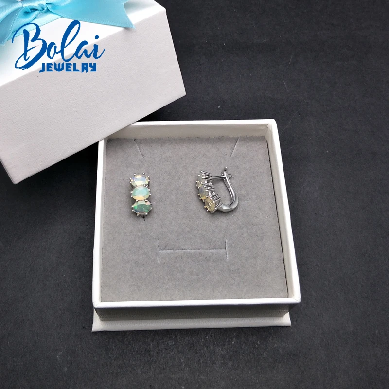Bolaijewelry натуральный мультиколор опал Овальный 5*7 мм драгоценный камень застежка