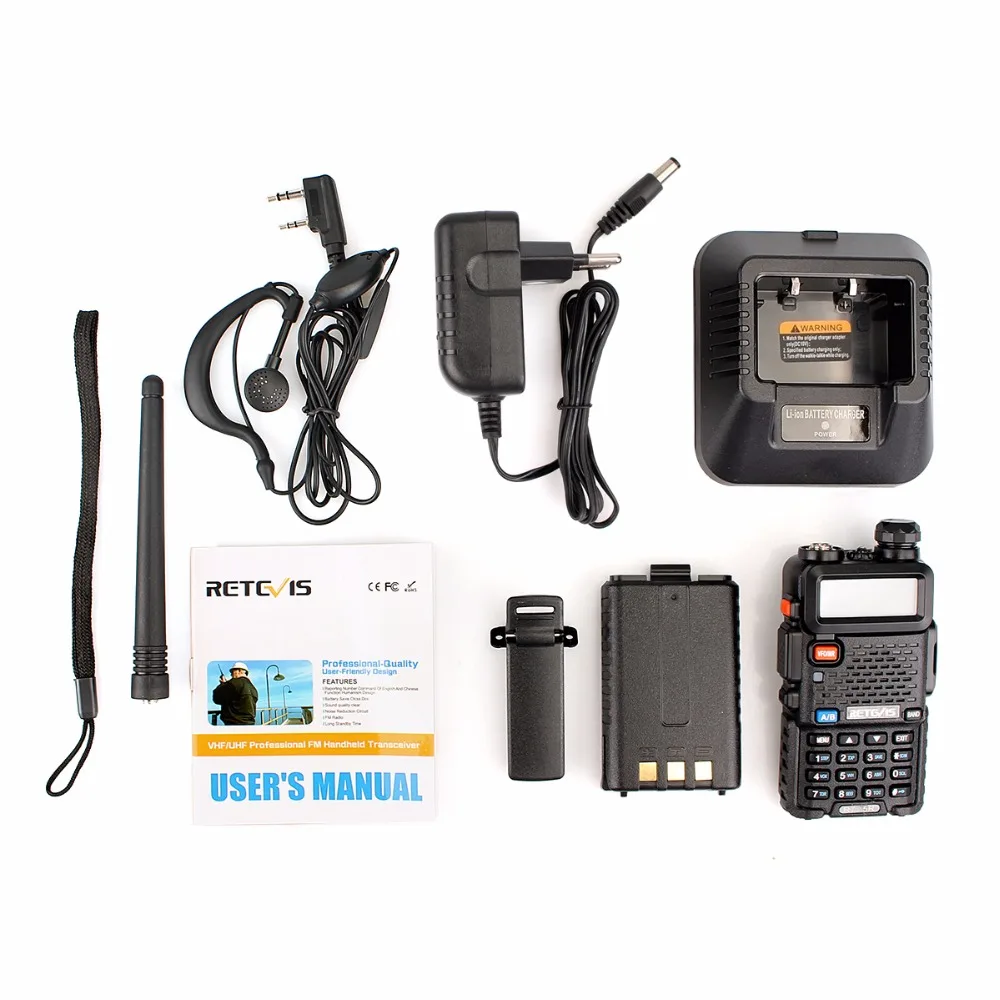 Retevis RT-5R Walkie Talkie 2 шт 5 Вт 128CH VHF UHF радио двухстороннее радио Comunicador для охоты/страйкбола Baofeng UV-5R UV5R
