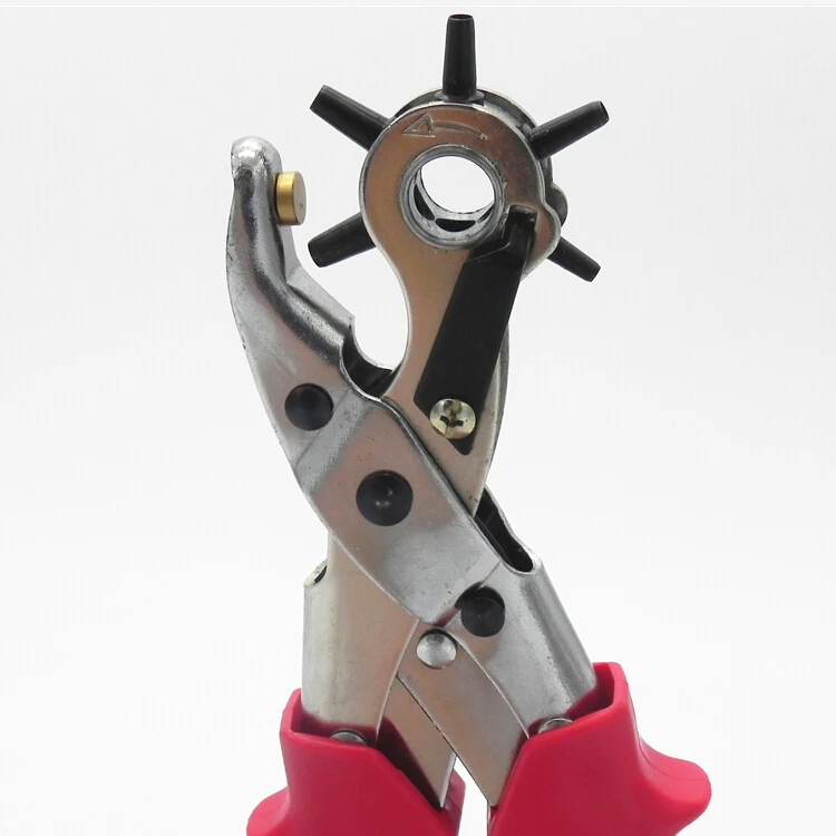 Дырокол ручной работы из стали и пвх красный дырокол для ремня карбоновый