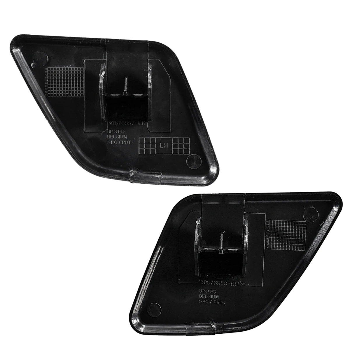 1 Pair L R Front Bumper Headlight Washer Nozzle Cover Cap Unpainted For Volvo XC90 2007 2008 2009 2010- 39875254 39875253