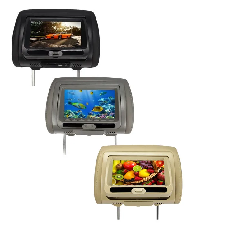 

1pcs DC12V 7 Inch Car Headrest DVD Player TFT LED Display Auto Head Rest Monitor With USB SD IR Game car headrest monitor