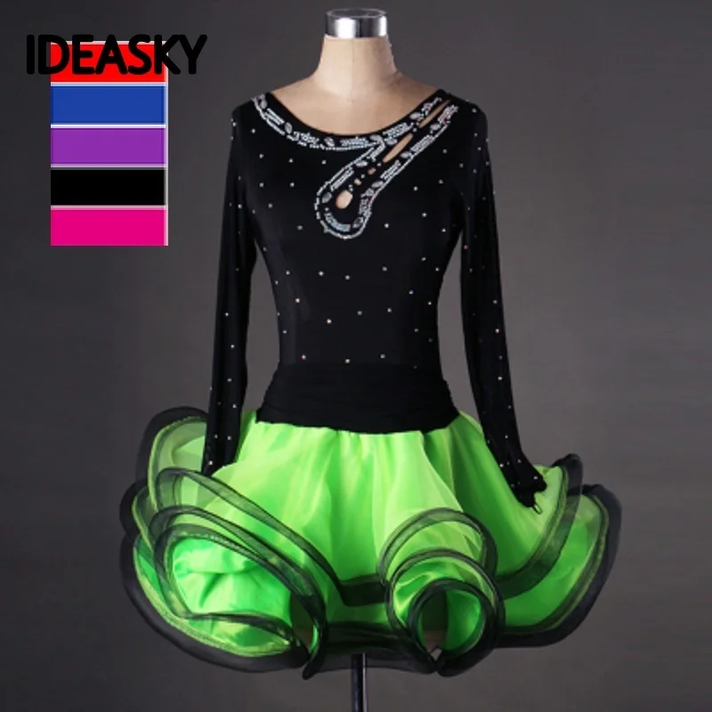 Платье для латинских танцев Новинка 2016 года Для женщин соревнований девочек