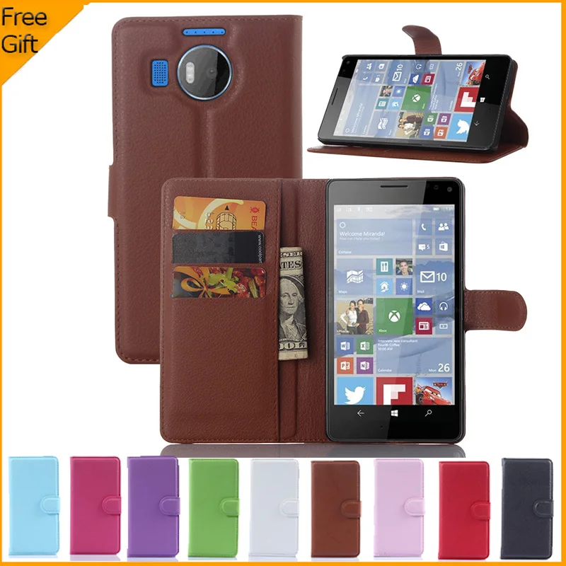 Роскошный кожаный чехол бумажник с откидной крышкой для Noika Microsoft Lumia 950 XL 950XL двумя