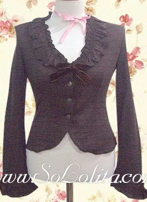 

Purple Lolita Trumpet Sleeves Pleated V-Neck Fashion Blouse