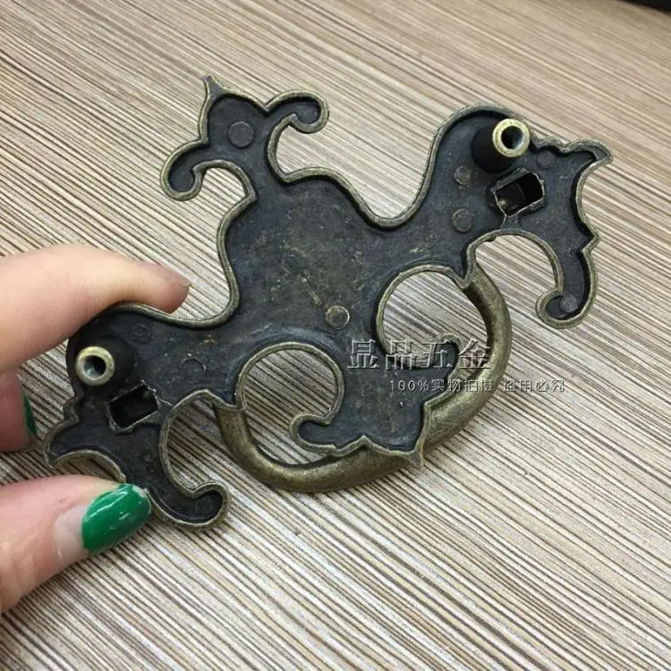 Акции Большой Антикварный ящик с ручками дверная ручка для шкафа мебельная