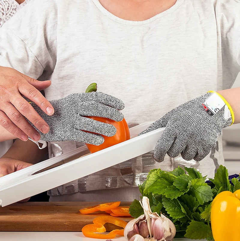Anti-cut Gloves Safety Cut Proof Stab Resistant Stainless Steel Wire Metal Mesh Kitchen Butcher Cut-Resistant 5 Protection grade |
