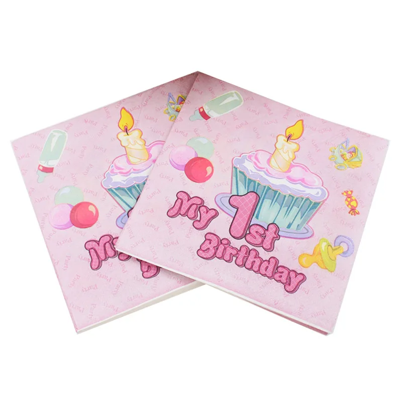Одноразовые салфетки для первого дня рождения маленьких мальчиков и девочек