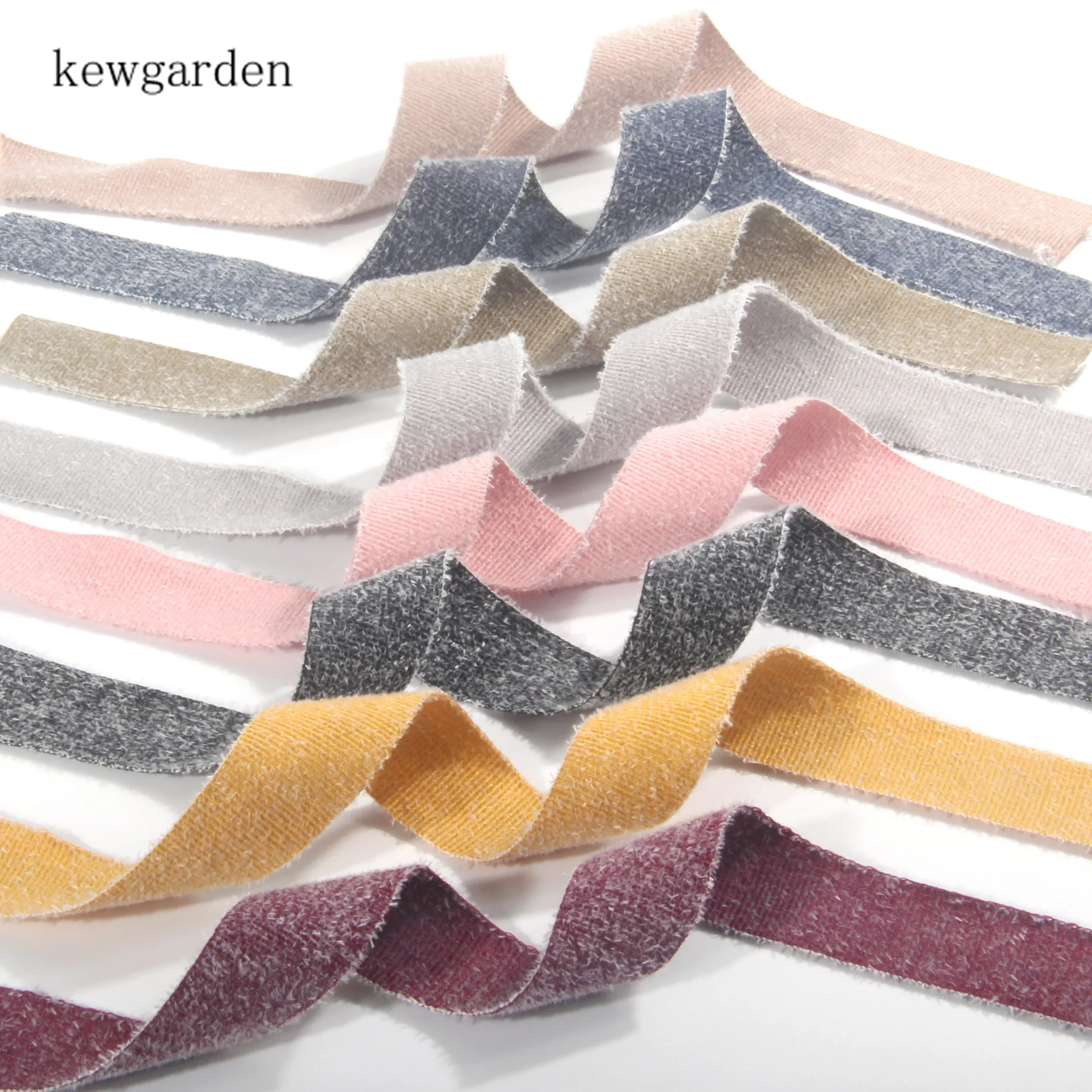 

Kewgarden Plush Horizontal Stripes Ribbon 16mm 1" 25mm Handmade Tape DIY Bow Accessories Satin Ribbons Packing Riband 10 Yards