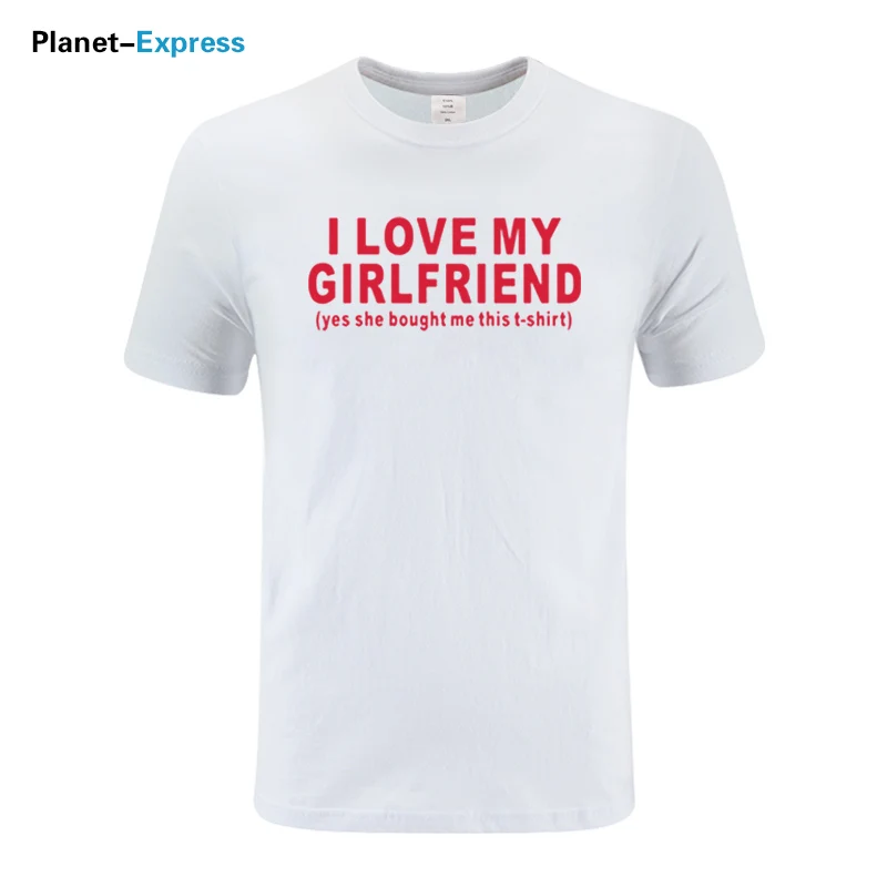 Футболка с принтом I Love My Grilfriend летняя футболка короткими рукавами забавное пиво
