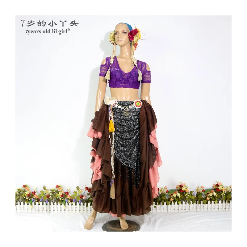 

Iace Belly Dance Top Ats Tribal Choli Drop Short Sleeve Women's Costume BAA11 15