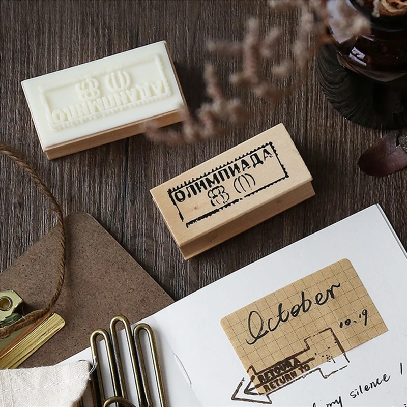 Винтажная дорожная записная книжка Деревянный штамп DIY деревянные резиновые