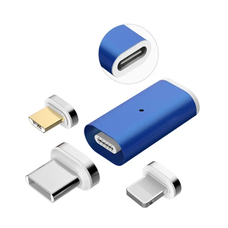 Магнитный адаптер для быстрой зарядки для iPhone, Lightning, Android, type-C, разъем Micro USB 2,0, устройство с разъемом Micro USB C, кабель