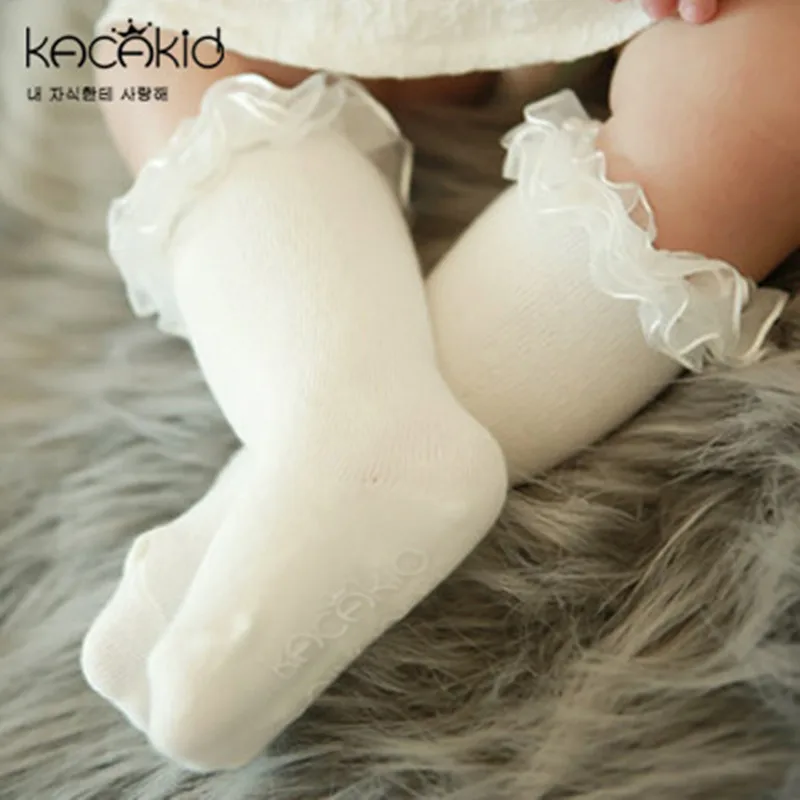 10 пар/компл. кружевные Гольфы с оборками для девочек детские длинные носки