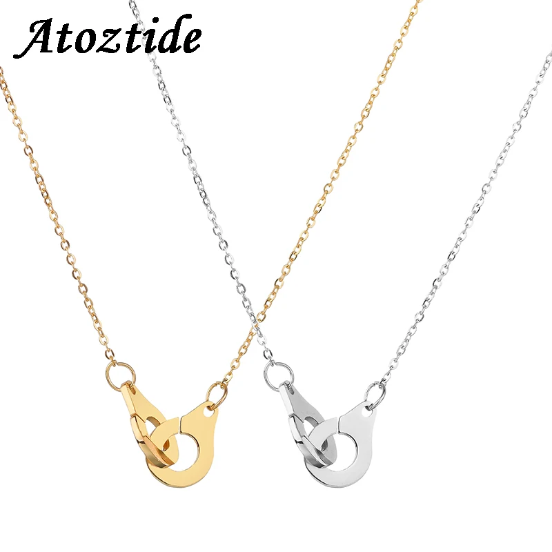 Минималистичные женские наручники Atoztide ожерелье из нержавеющей стали цепочка