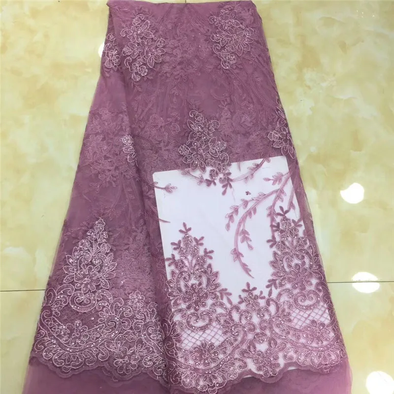 2019 Высококачественная французская нигерийская сетчатая кружевная ткань с