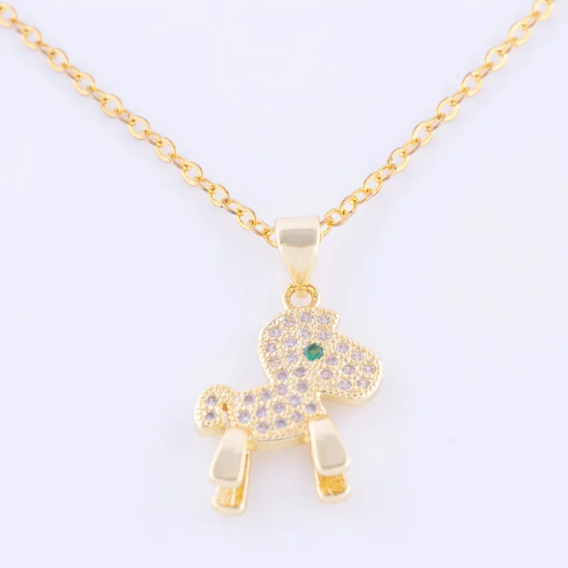 Модные ювелирные изделия милое ожерелье талисман трояна из циркония женские