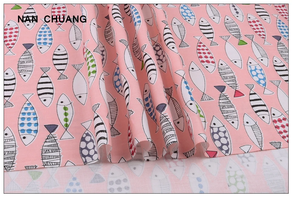 Nanchuang, 7 шт./лот, серия рыб, хлопковая ткань, Лоскутная Ткань для рукоделия, ручная работа, для шитья, для детей, материалы 20x25 см