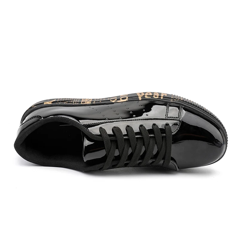 Кроссовки Sooneeya мужские блестящие лакированная кожа повседневная обувь унисекс