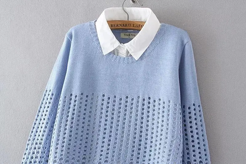 Женский свитер с воротником-стойкой весенне-осенний пуловер длинным рукавом 4XL