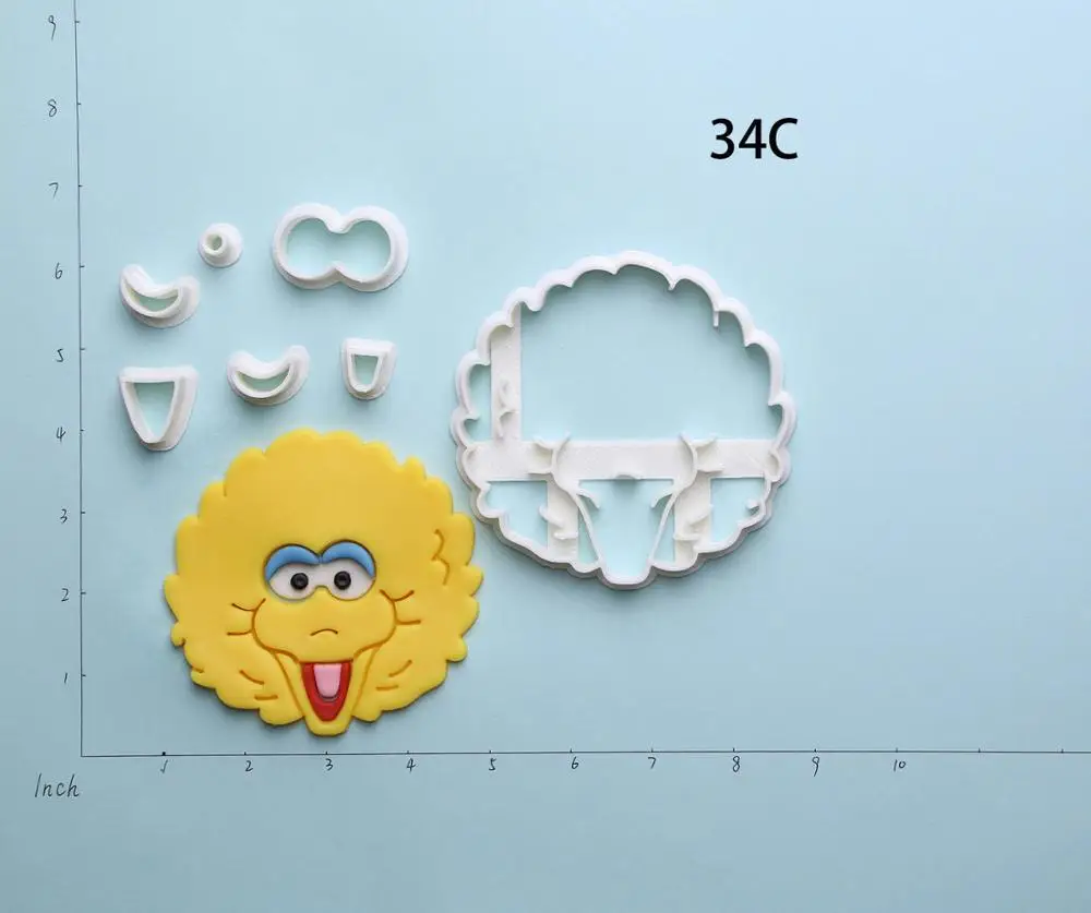 Кунжум уличная фуджа персонажа печенья резак на заказ 3D Печатный набор печенья для украшения торта инструменты помадные формы - Цвет: 34C 4 inch