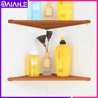 bathroom shelf organizer shower rack aluminum wood corner caddy shampoo storage holder shelves bathroom accessories wall mounted
