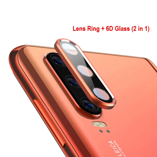 Защитная пленка для объектива камеры для huawei P30 Pro+ металлический защитный чехол для задней линзы для huawei P30 6D пленка из закаленного стекла - Цвет: 2in1 Orange n Glass