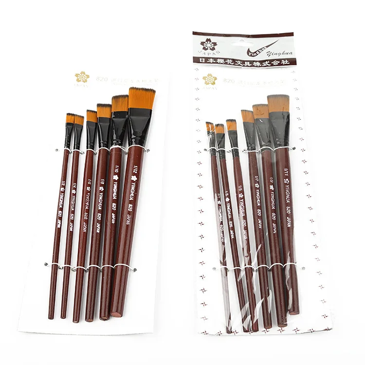 6Pcs High Quality Artist Nylon Hair Wooden Handle Watercolor Acrylic Oil Paint Brush Set For Drawing Painting Art Supplies | Канцтовары