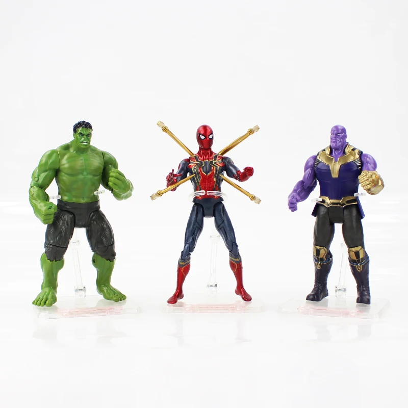 3 вида 18 см Marvel Мстители война бесконечности танос Железный Человек паук Халк ПВХ