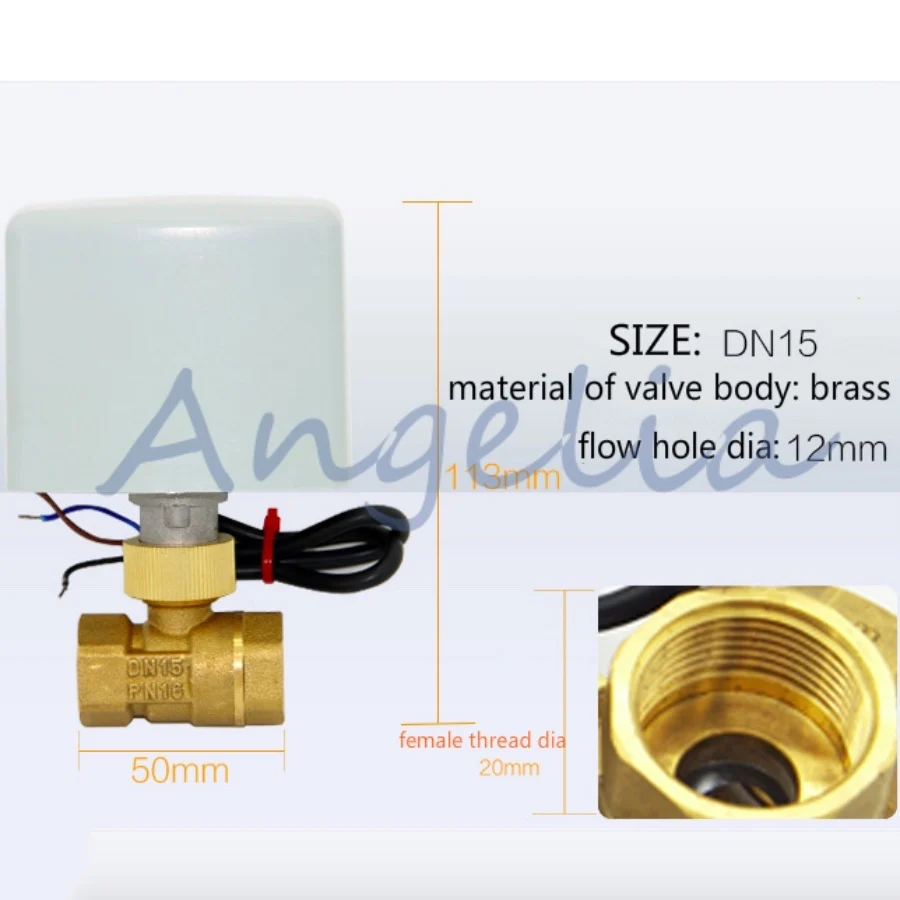 AC220V DN15 G1/2 &quotBSP латунный 2 ходовой трехпроводный двухканальный шаровой клапан с