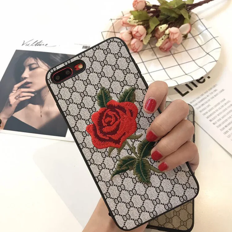 3D рельефный кружевной чехол для iPhone X Xr Xs Max винтажная Розовая вышивка iphone 8 7 6s plus 5