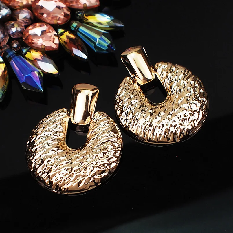 Женские круглые серьги-подвески металлические ювелирные изделия для свадебной