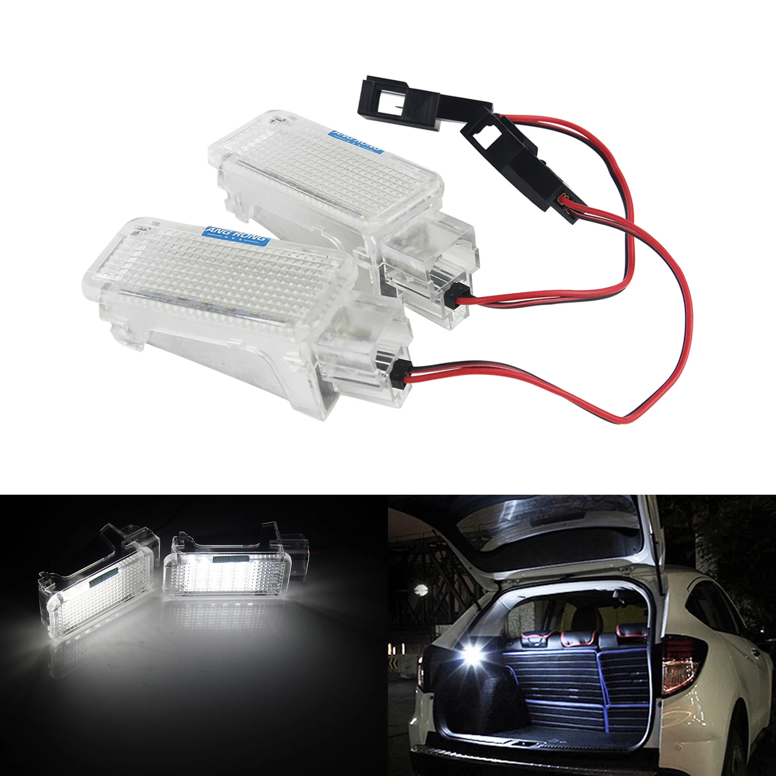 ANGRONG 2x LED Footwell Door Courtesy Light Glove Box Trunk Luggage Lamp For AUDI A1 A2 A3 S3 A4 B5 B6 B7 B8